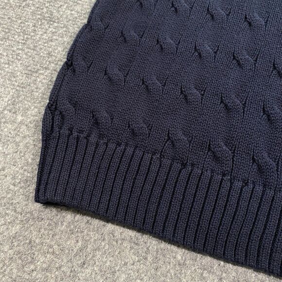 Polo Ralph Lauren Cable Knit V-Neck Sweater Vest Youth Boys 6 Navy Blue Red Pony - Picture 14 of 14